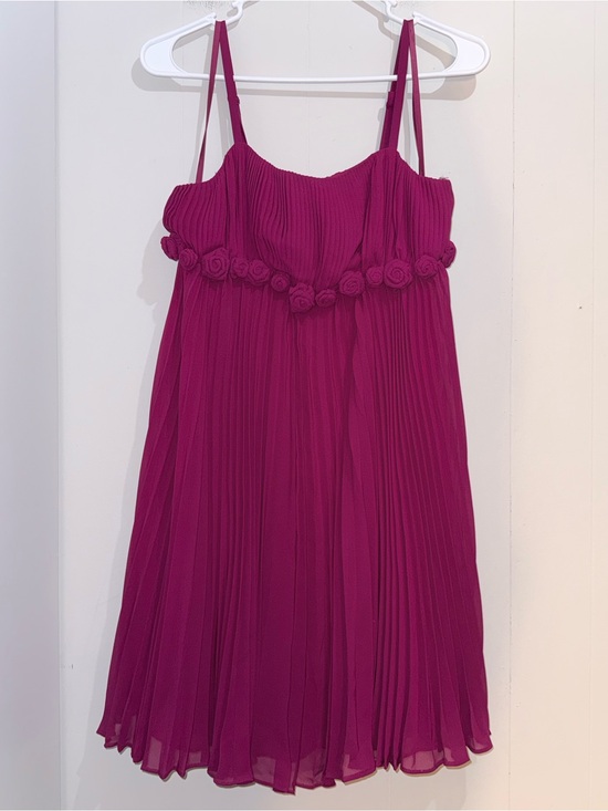 Nicole Dresses & Skirts - NWT Nicole by Nicole Miller Fuchsia Pleated Rosette Empire Waist Mini Dress 6